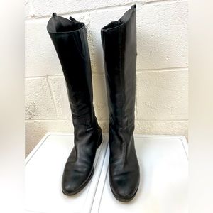 Sam Edelman Black Penny Tall Riding Boots Athletic Fit Leather Wide Calf 11.5 M